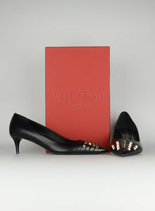Valentino Alcove Rockstud pump in black leather - N. 40
