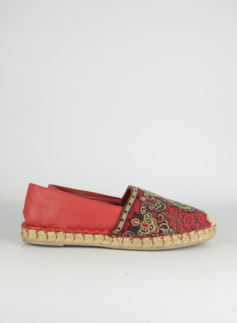 Valentino Espadrillas in tessuto rosse - N. 37