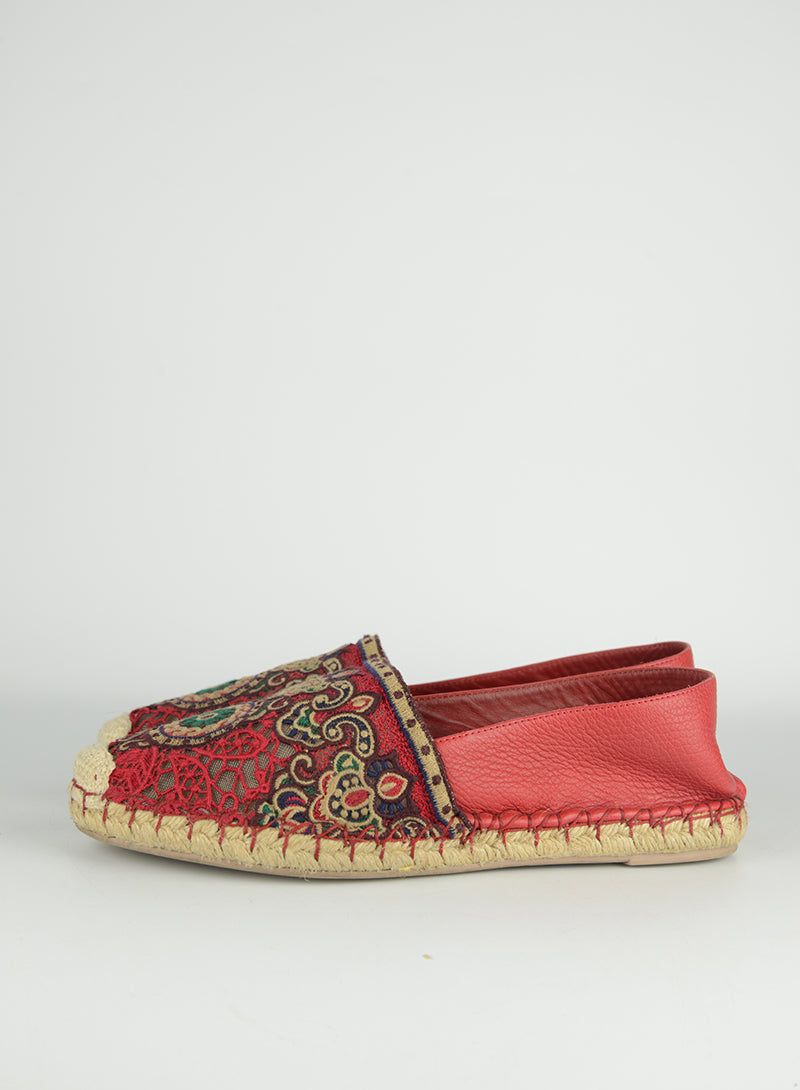 Valentino Espadrillas in tessuto rosse - N. 37