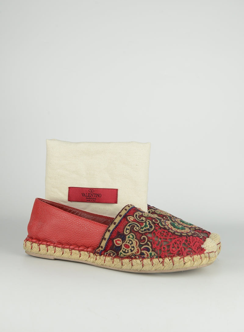 Valentino Espadrillas in tessuto rosse - N. 37