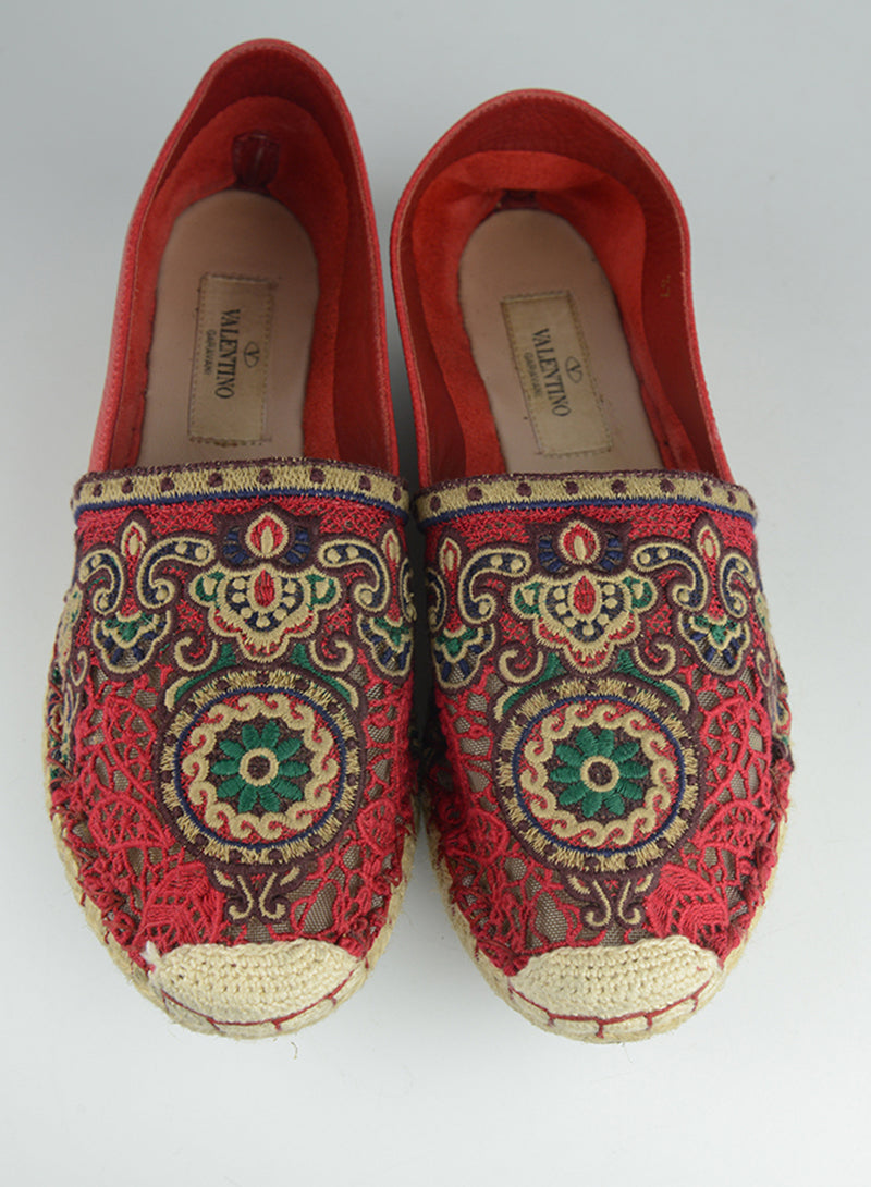 Valentino Espadrillas in tessuto rosse - N. 37