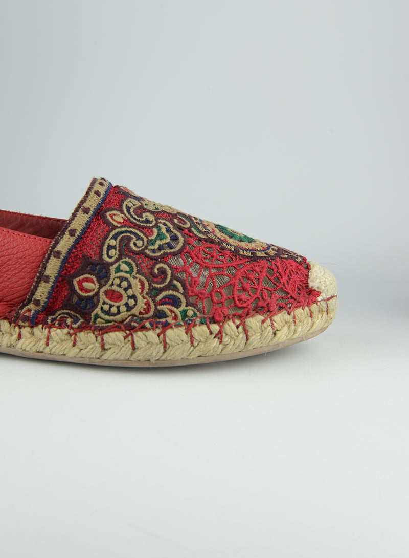 Valentino Espadrillas in tessuto rosse - N. 37