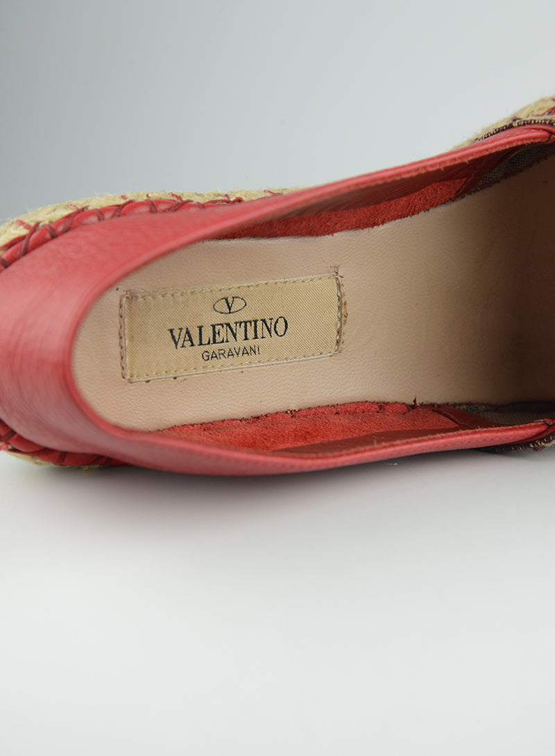 Valentino Espadrillas in tessuto rosse - N. 37