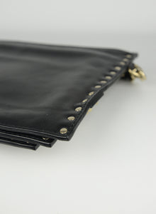 Valentino Trio Rockstud clutch bag in black leather