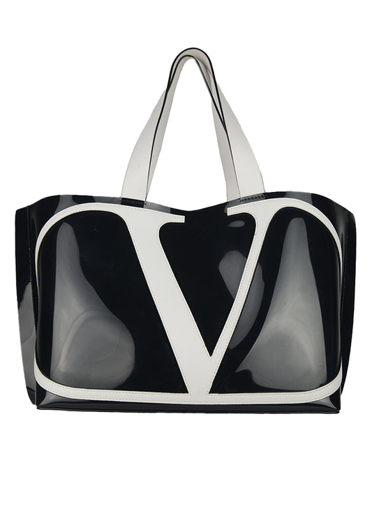 Valentino Shopper in PVC Nera