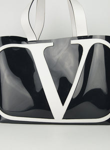 Valentino Shopper in PVC Nera