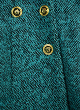 Load image into Gallery viewer, Versace Cappotto turchese con collo ecofur fucsia - Tg. 38

