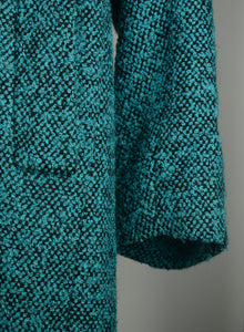 Versace Turquoise coat with fuchsia ecofur collar - Size. 38