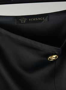 Versace Gonna midi in raso nera - Tg. 42