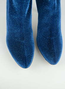 Zanotti Petrol blue lurex ankle boots - N. 36