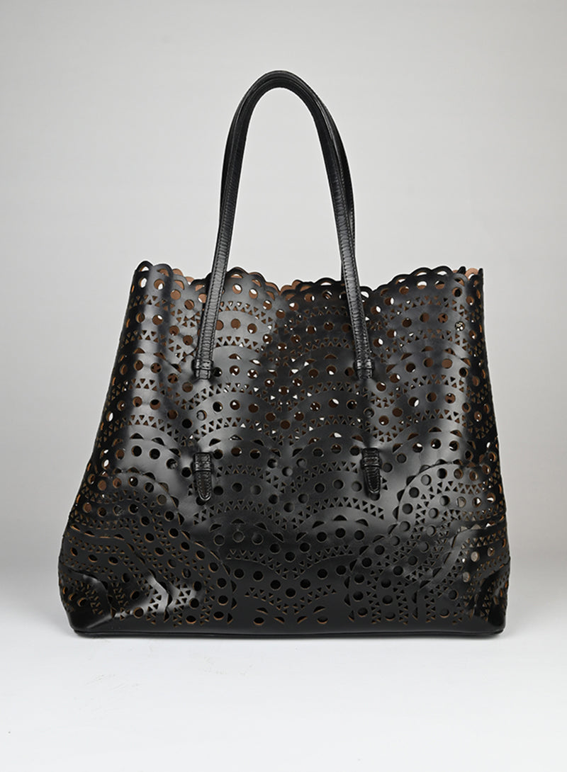 ALAÏA Shopper in pelle nera