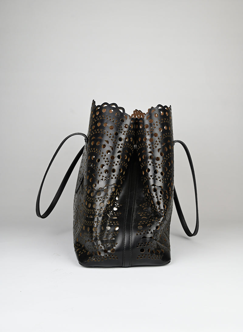 ALAÏA Shopper in pelle nera