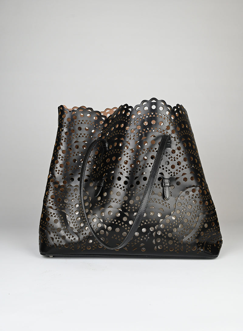 ALAÏA Shopper in pelle nera