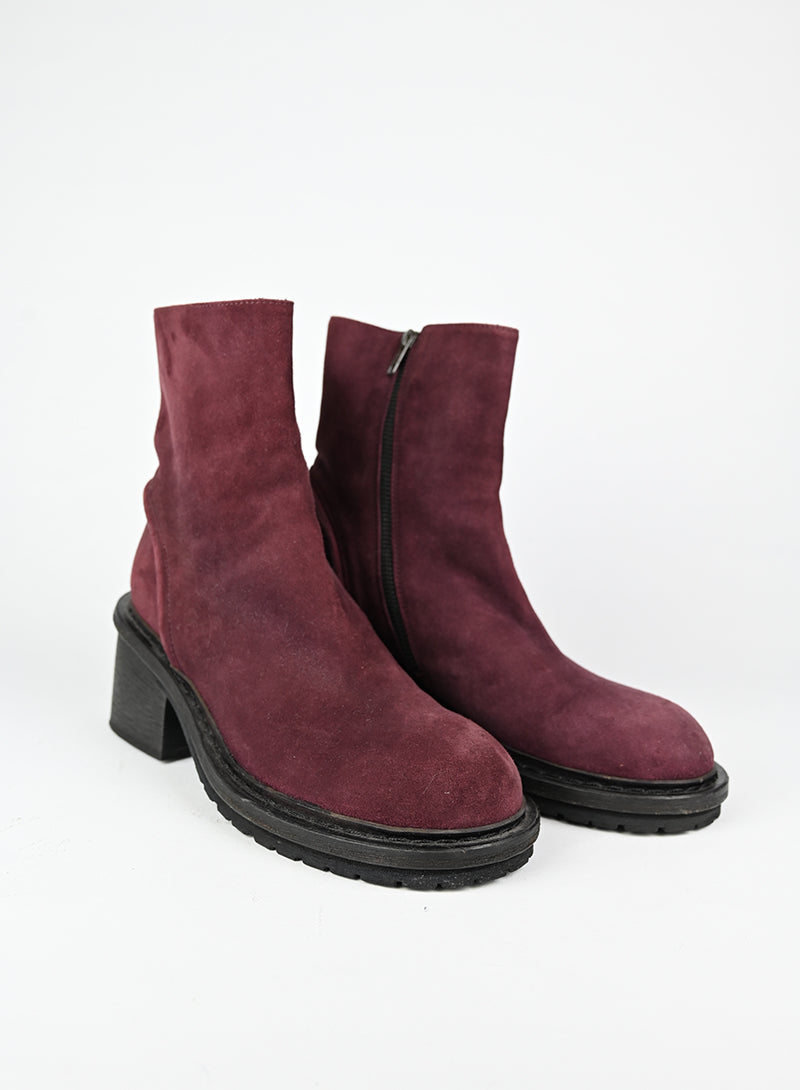 Ann Demeulemeester Stivaletti in suede bordeaux - N. 39