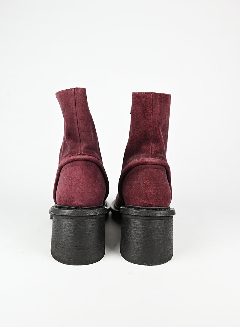 Ann Demeulemeester Stivaletti in suede bordeaux - N. 39