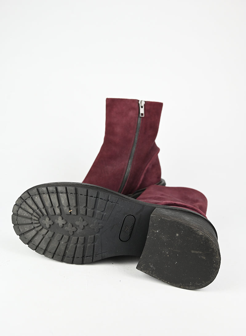 Ann Demeulemeester Stivaletti in suede bordeaux - N. 39