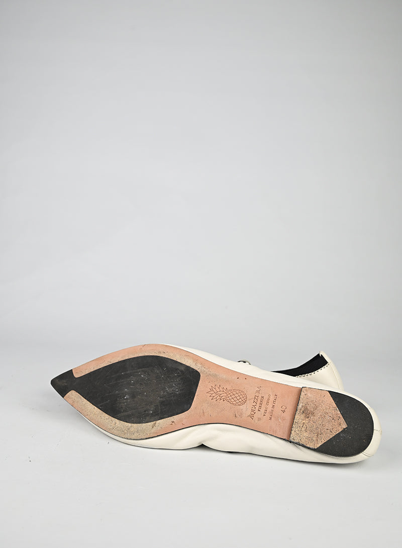 Aquazzura Ballerine Pelle Bianca - N. 40