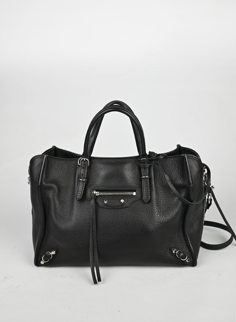 Balenciaga Borsa Papier piccola in pelle nera