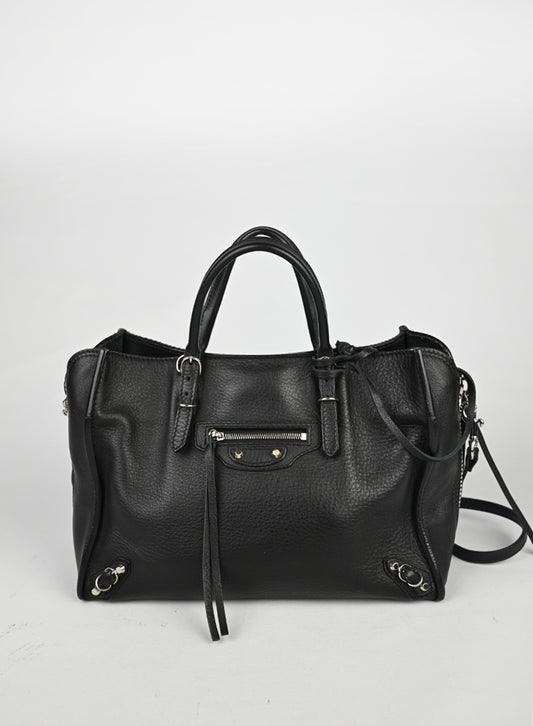 Balenciaga Borsa Papier piccola in pelle nera
