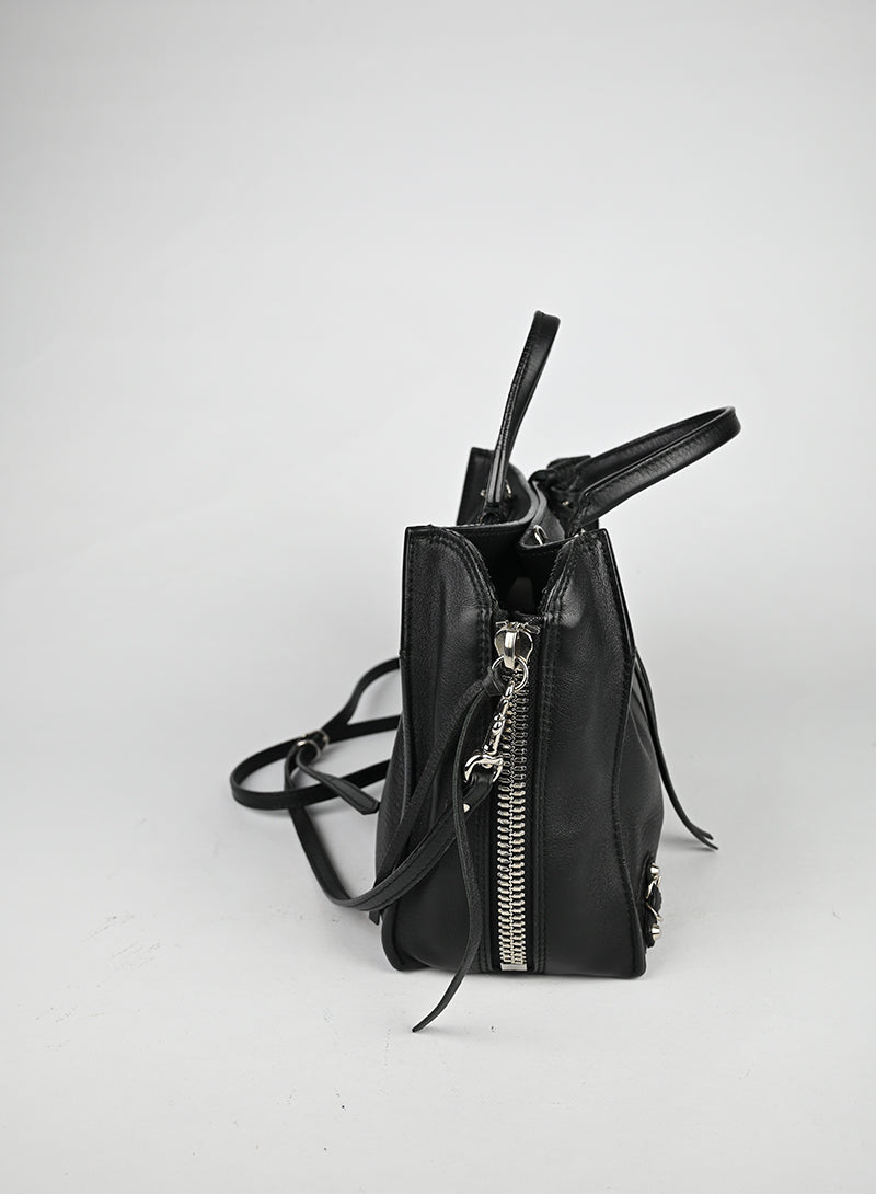 Balenciaga Borsa Papier piccola in pelle nera