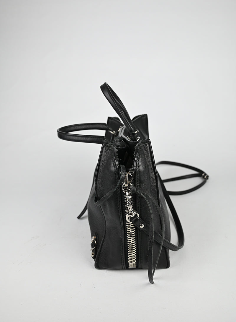Balenciaga Borsa Papier piccola in pelle nera