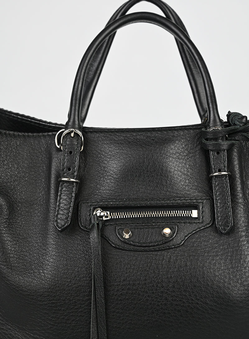 Balenciaga Borsa Papier piccola in pelle nera
