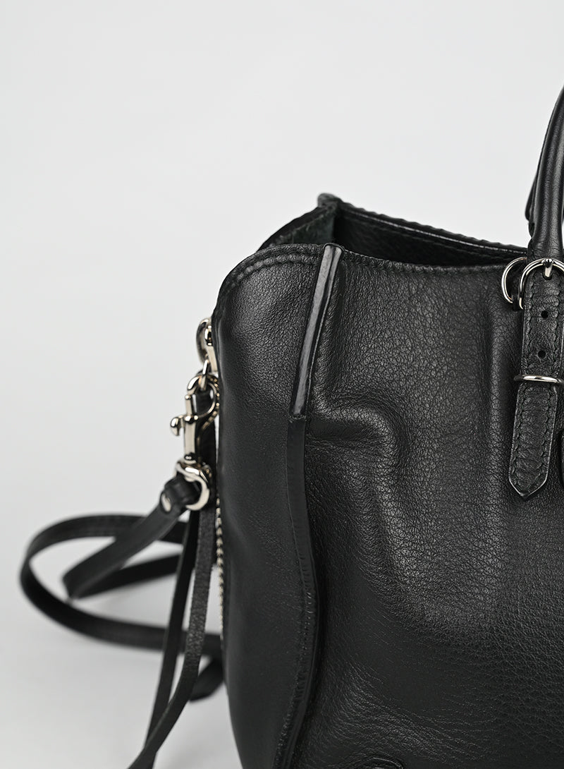 Balenciaga Borsa Papier piccola in pelle nera
