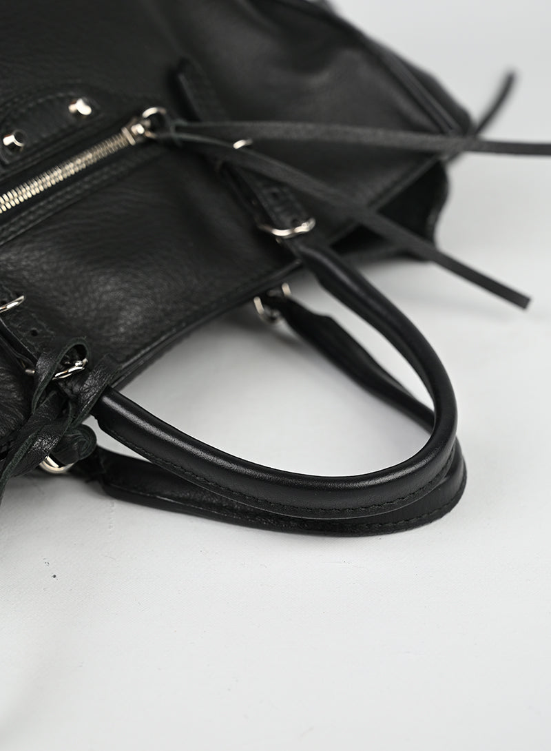 Balenciaga Borsa Papier piccola in pelle nera