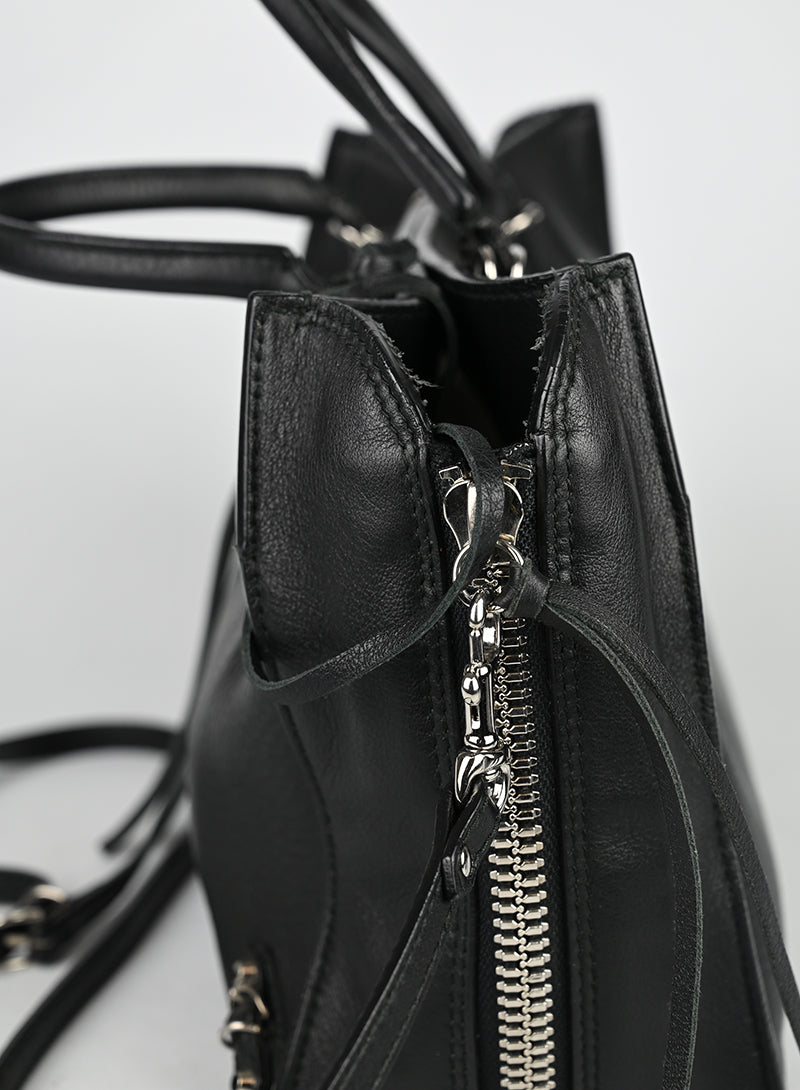 Balenciaga Borsa Papier piccola in pelle nera