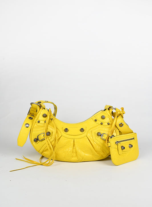 Balenciaga Borsa Cagole in pelle gialla