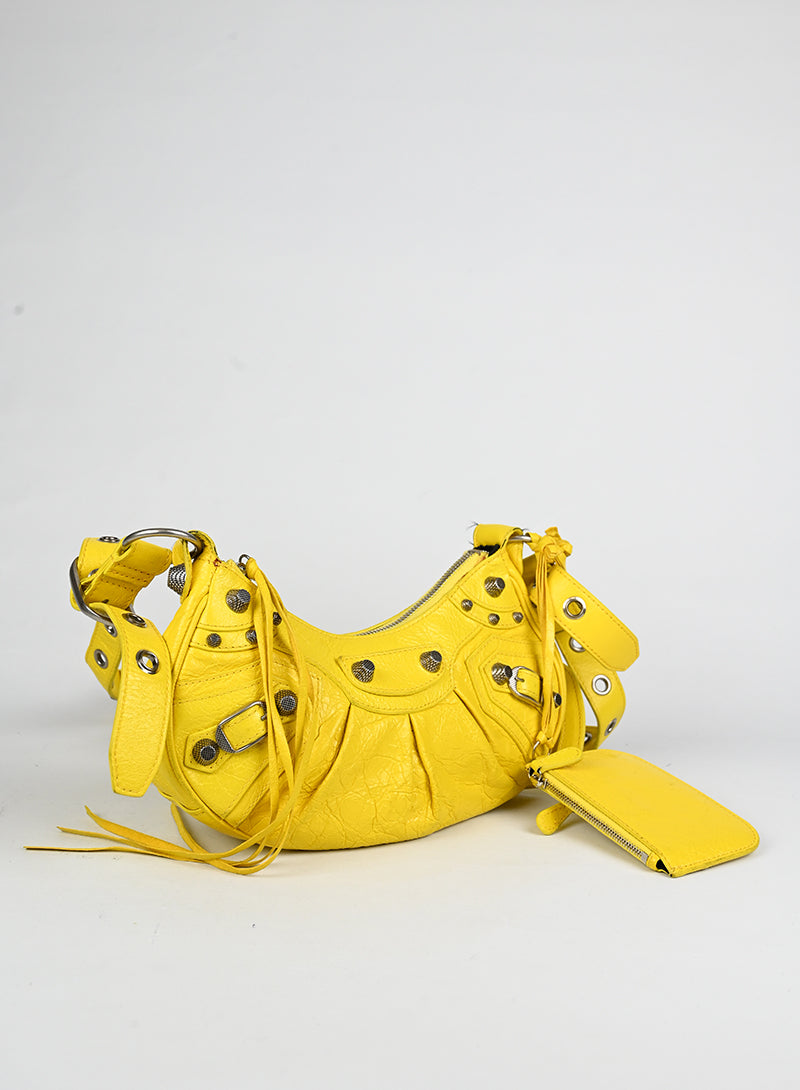 Balenciaga Borsa Cagole in pelle gialla