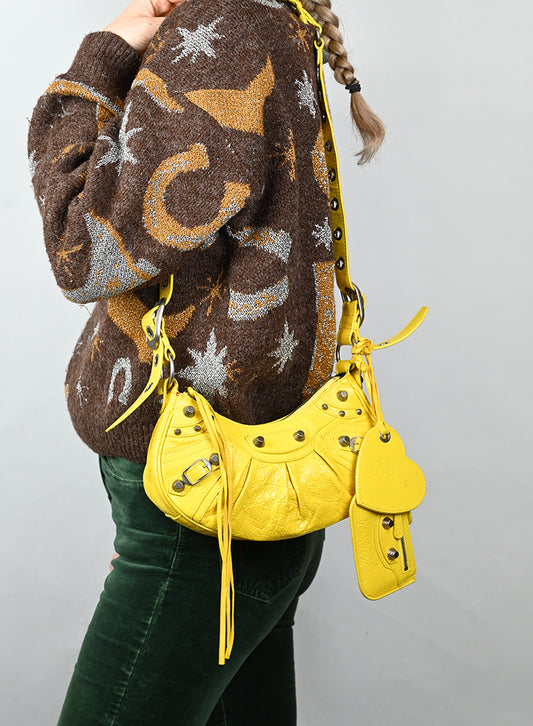 Balenciaga Borsa Cagole in pelle gialla