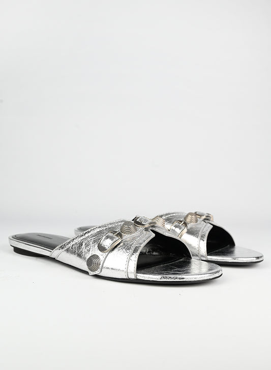 Balenciaga Sandali Cagole in pelle argento - N. 41