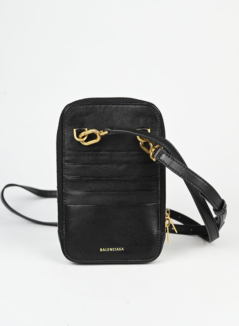 Balenciaga Portacellulare in pelle nero