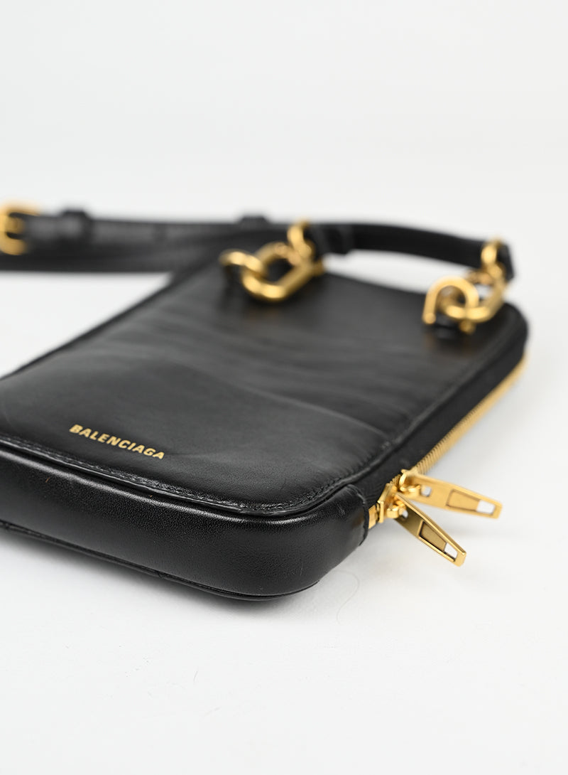 Balenciaga Portacellulare in pelle nero
