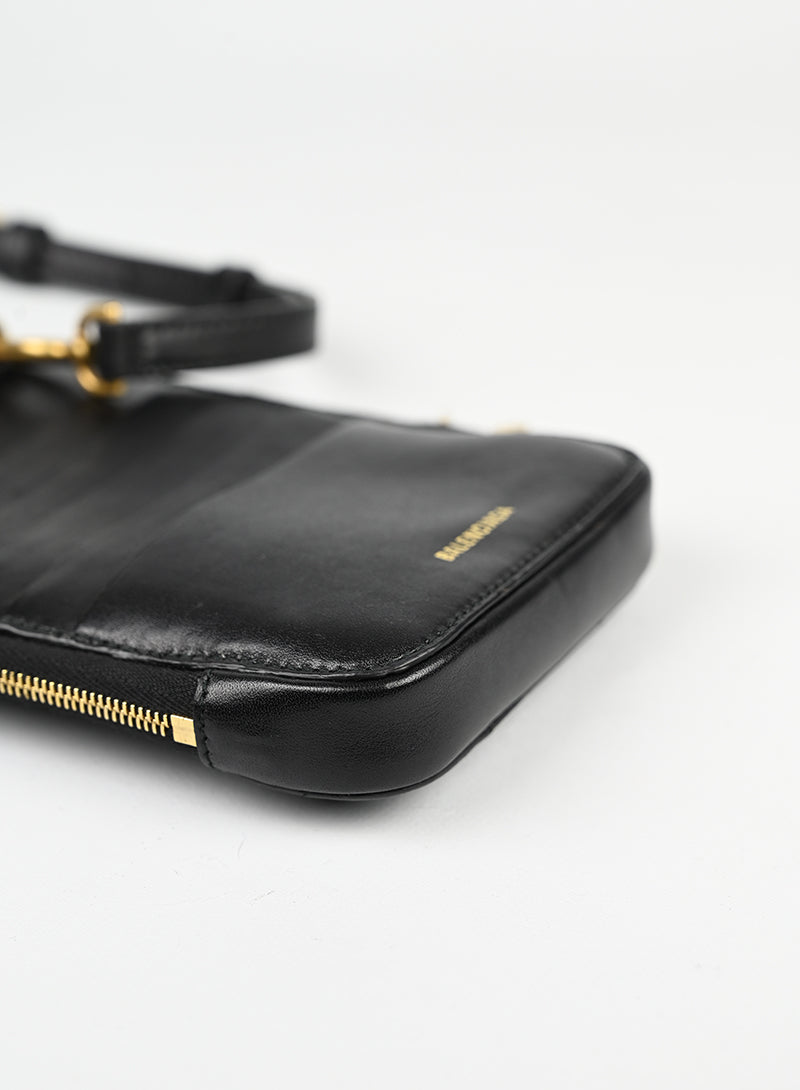 Balenciaga Portacellulare in pelle nero