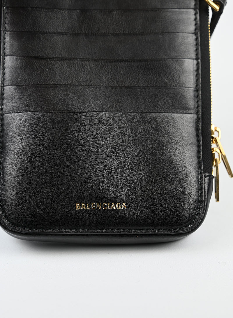 Balenciaga Portacellulare in pelle nero