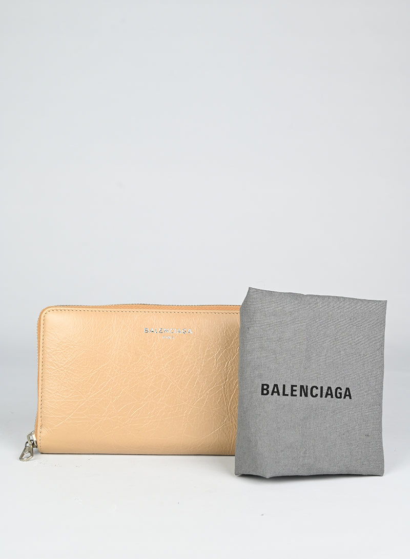 Balenciaga Portafogli in pelle beige