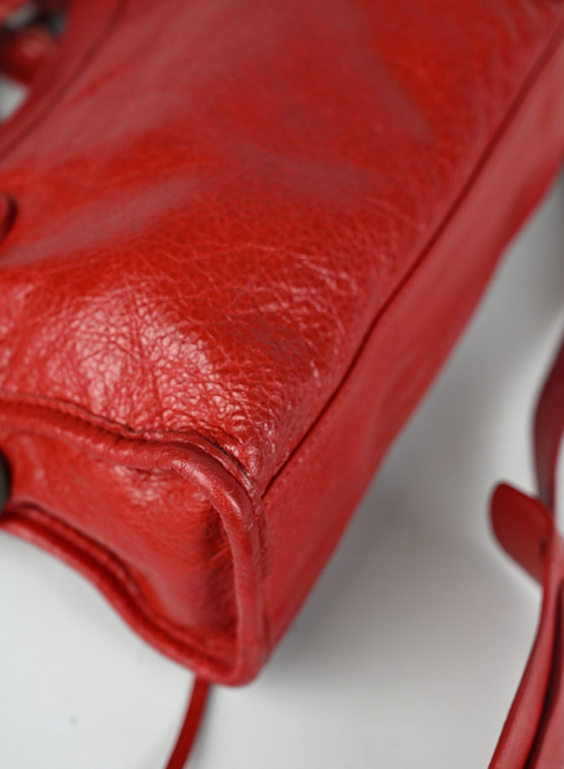 Balenciaga Borsa a Tracolla Mini City Pelle Rossa