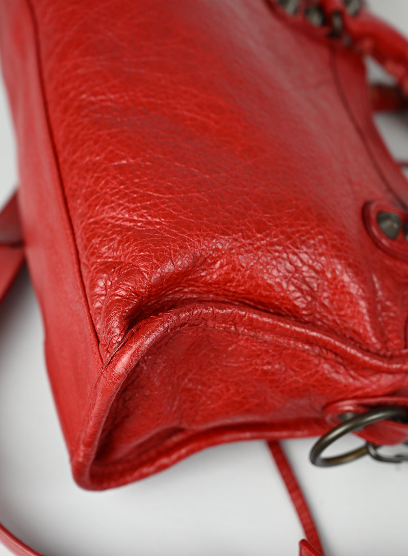 Balenciaga Borsa a Tracolla Mini City Pelle Rossa