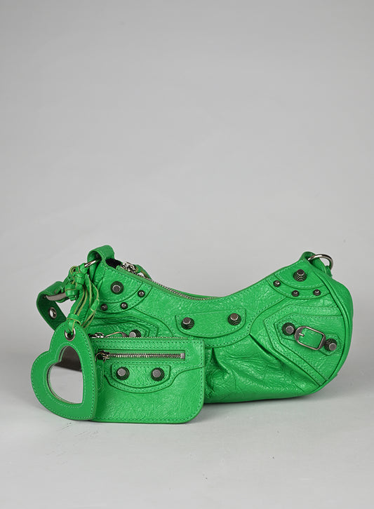 Balenciaga Borsa a Tracolla Cagole Pelle Verde