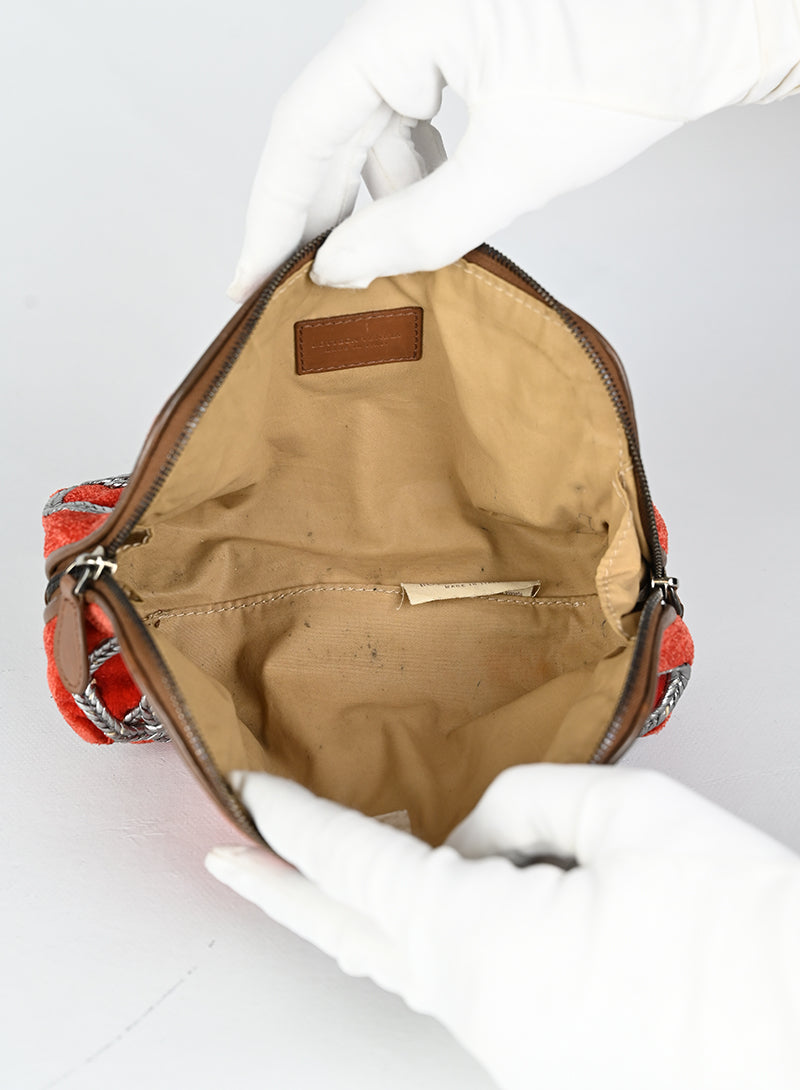 Bottega Veneta Beauty Case in velluto rosso