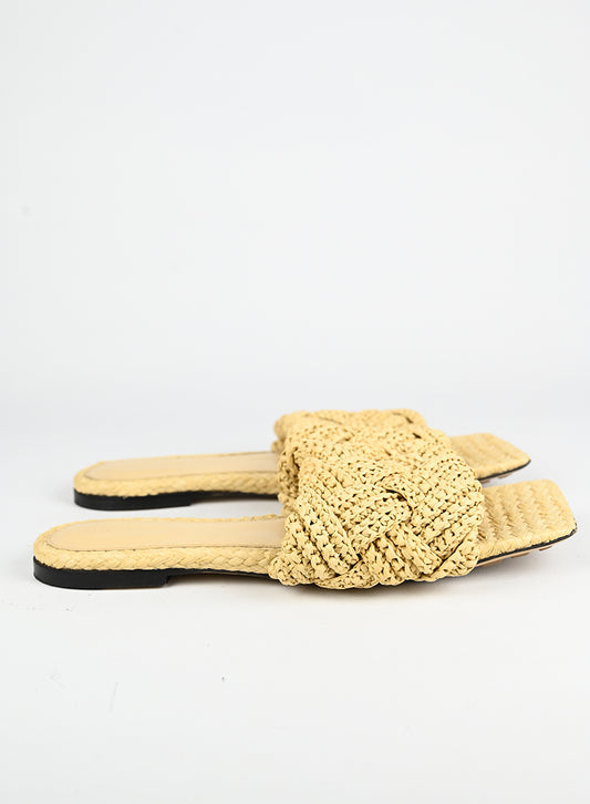 Bottega Veneta Sandali Lido in rafia beige - N. 39