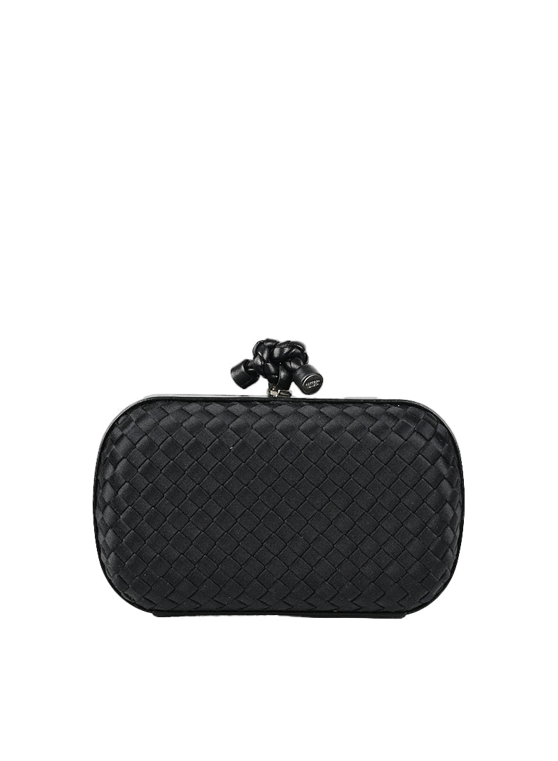 Bottega Veneta Clutch Knot nera in raso