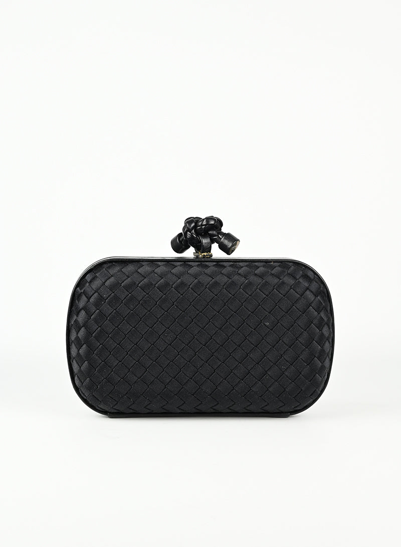 Bottega Veneta Clutch Knot nera in raso