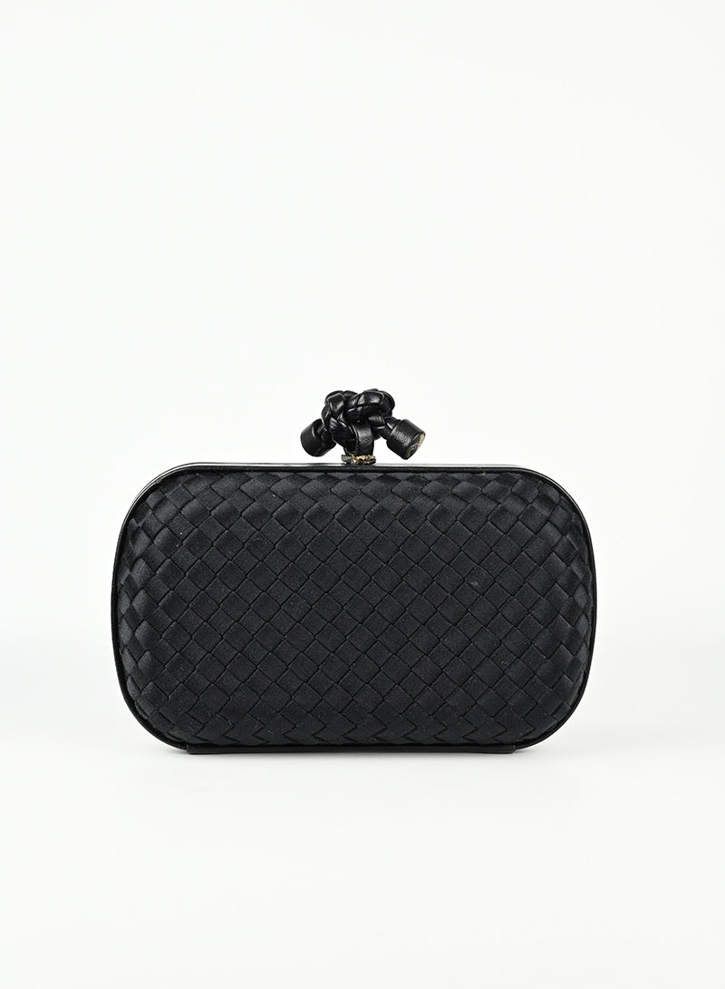 Bottega Veneta Clutch Knot nera in raso