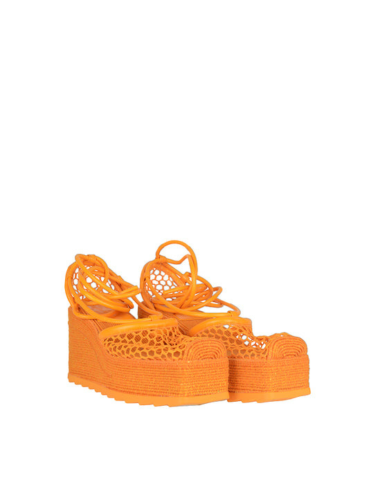 Bottega Veneta Zeppe in rete arancio - N. 36