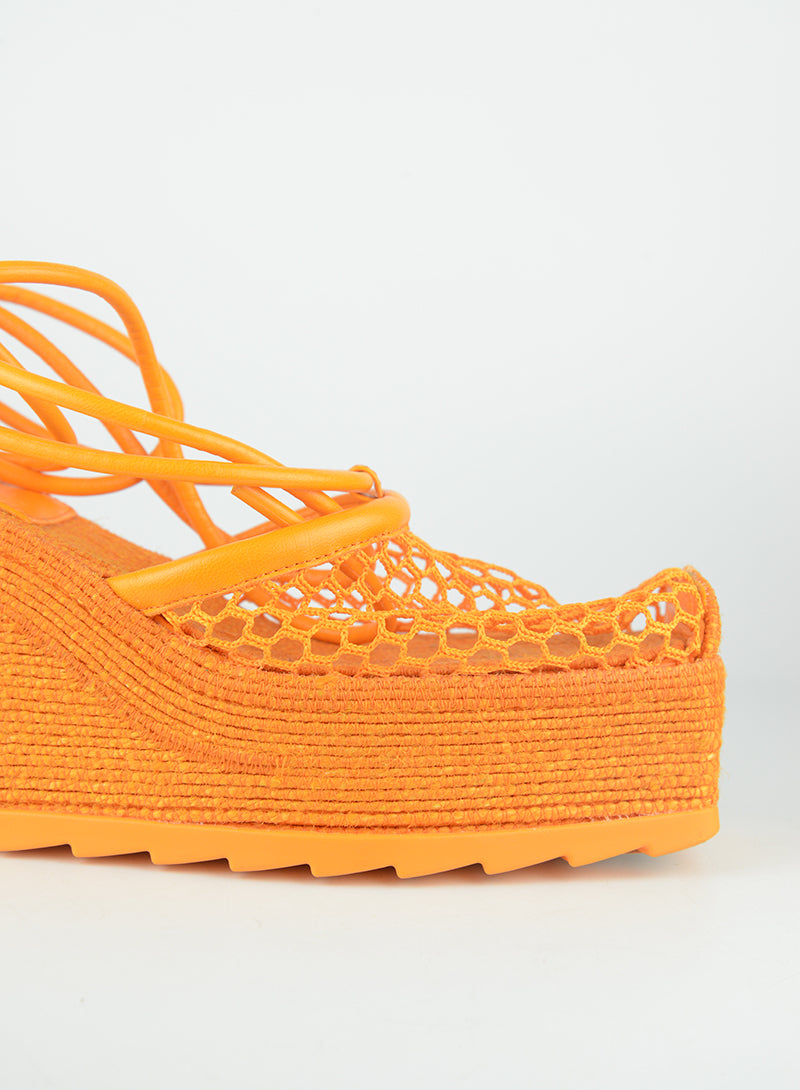 Bottega Veneta Zeppe in rete arancio - N. 36