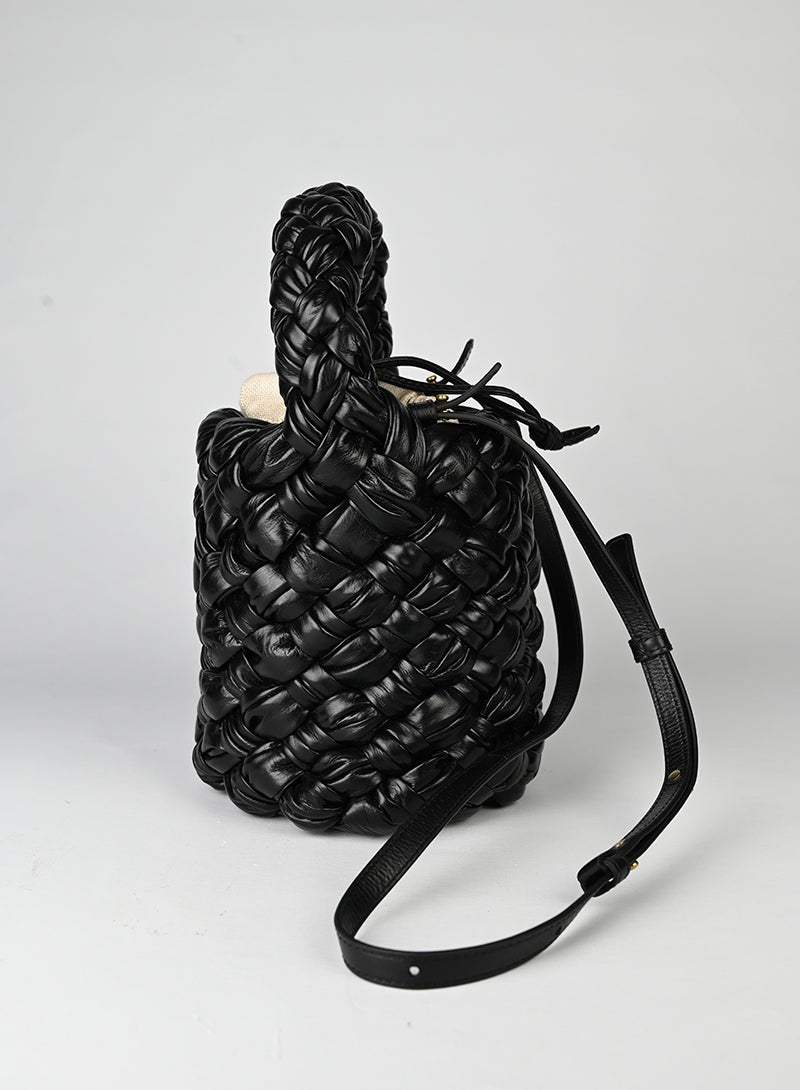 Bottega Veneta Kalimero Bucket in pelle nera