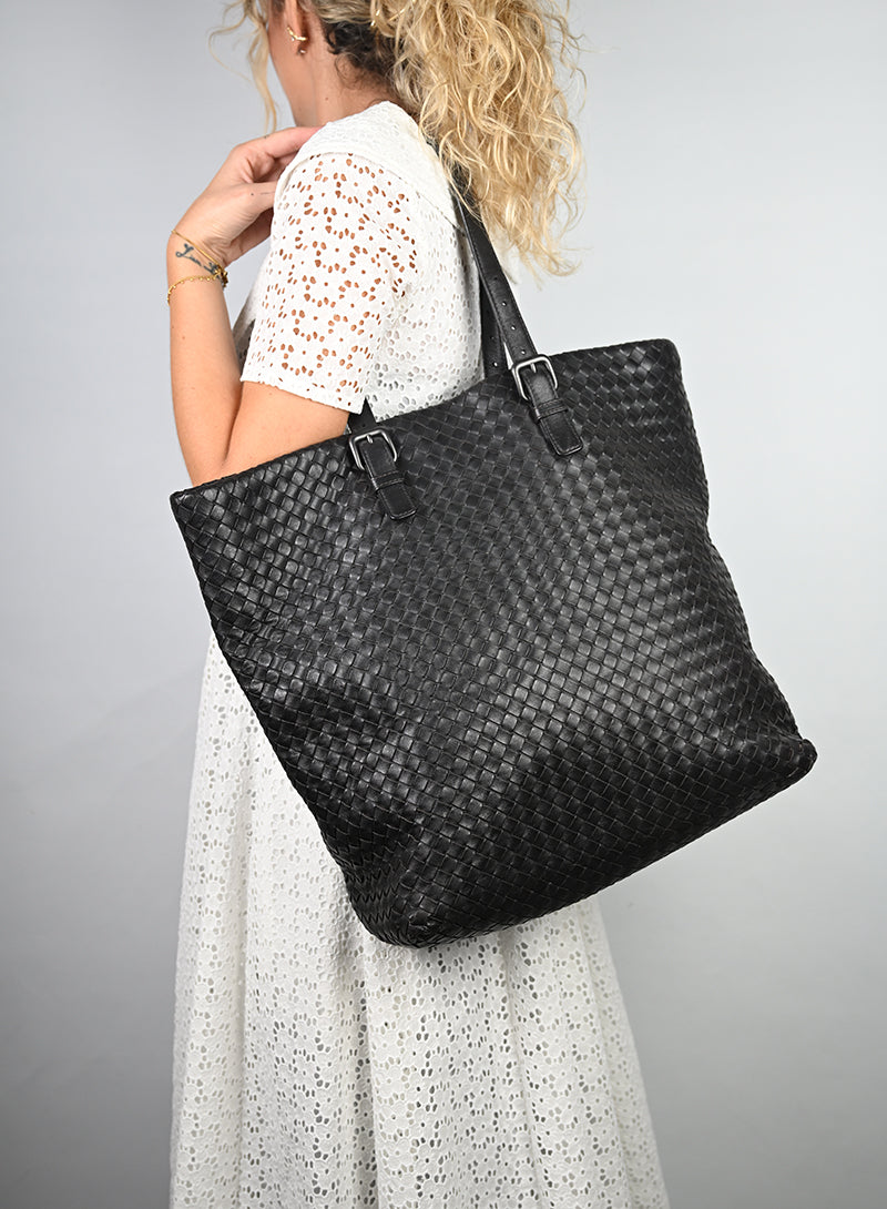Bottega Veneta Shopper Pelle Testa di Moro